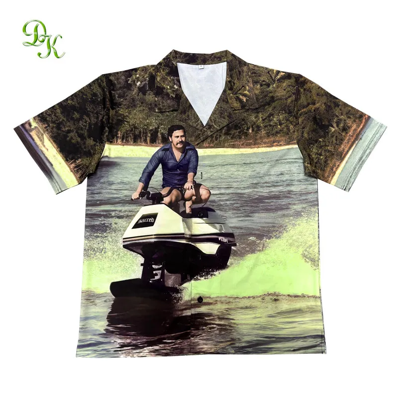Custom design wholesale full sublimation print button down shirt