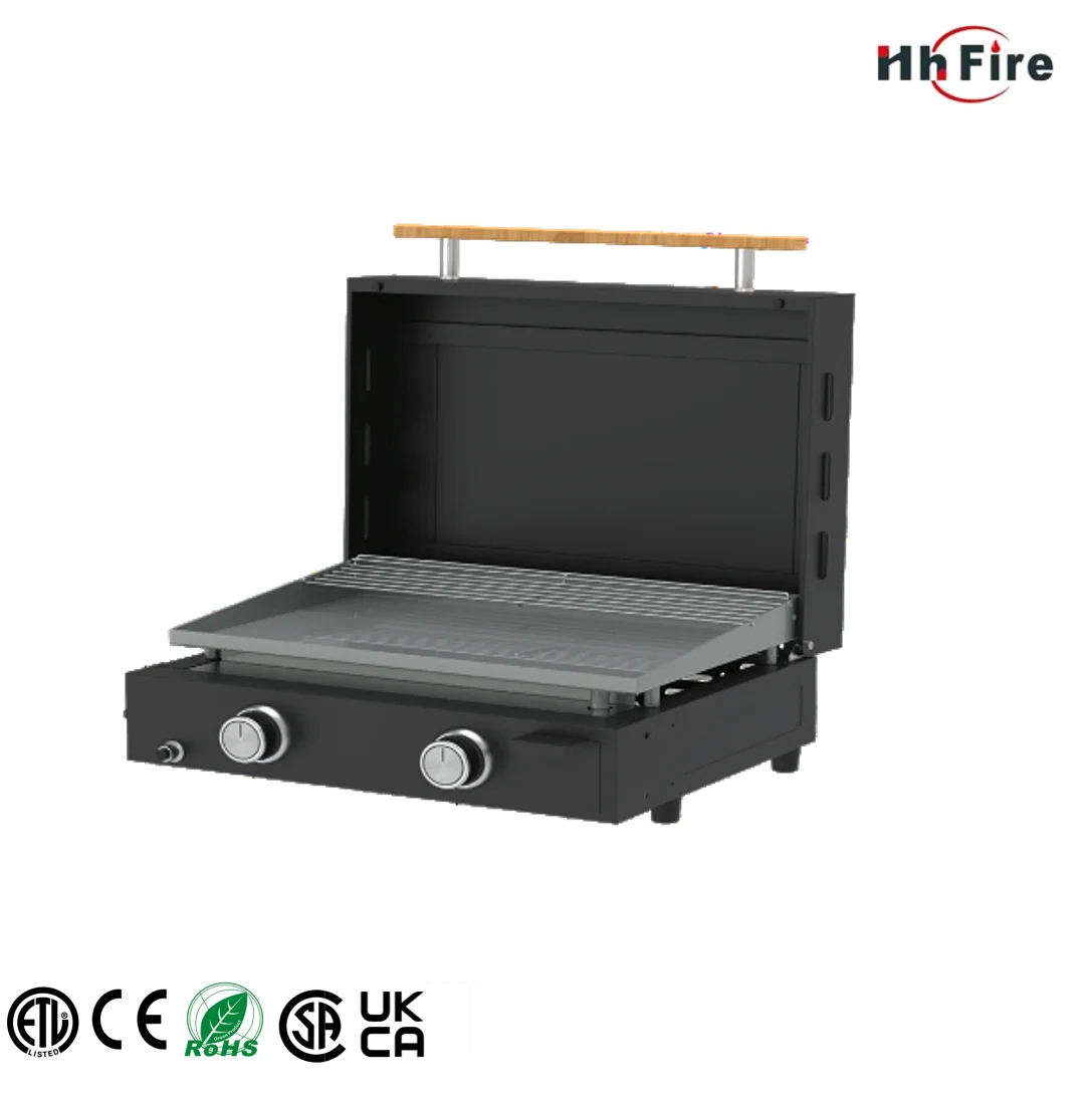 Custom Low Smoke Double burner Barbeque Plancha Flat Top Portable Electric Bbq Grill