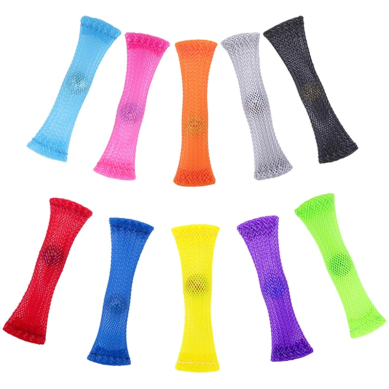 Mesh Tube with Marble Fidget Toy for Children and Adults with ADHD ADD OCD Autism Focus Enhance and Relief Anxiety and stress