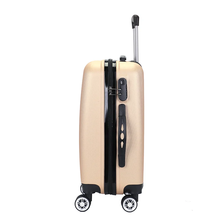 Custom made newest design golden color abs hard shell trolley suitcase sets
