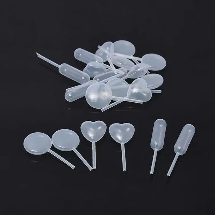 wholesale pe 4 ml heart round cake jam dropper soft cream plastic straw clear plastic tube