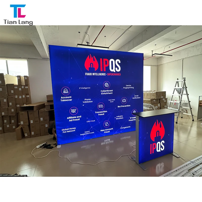 Wholesale LED display high quality reusable aluminum frame SEG frameless advertising promotion trade show booth light box