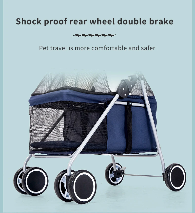 Cheap 4 Wheel Small Pet Stroller For Cat/Pet Fold Travel Stroller Small Dog For Pet Travel /Wholesale Dog Stroller Pet Carrier