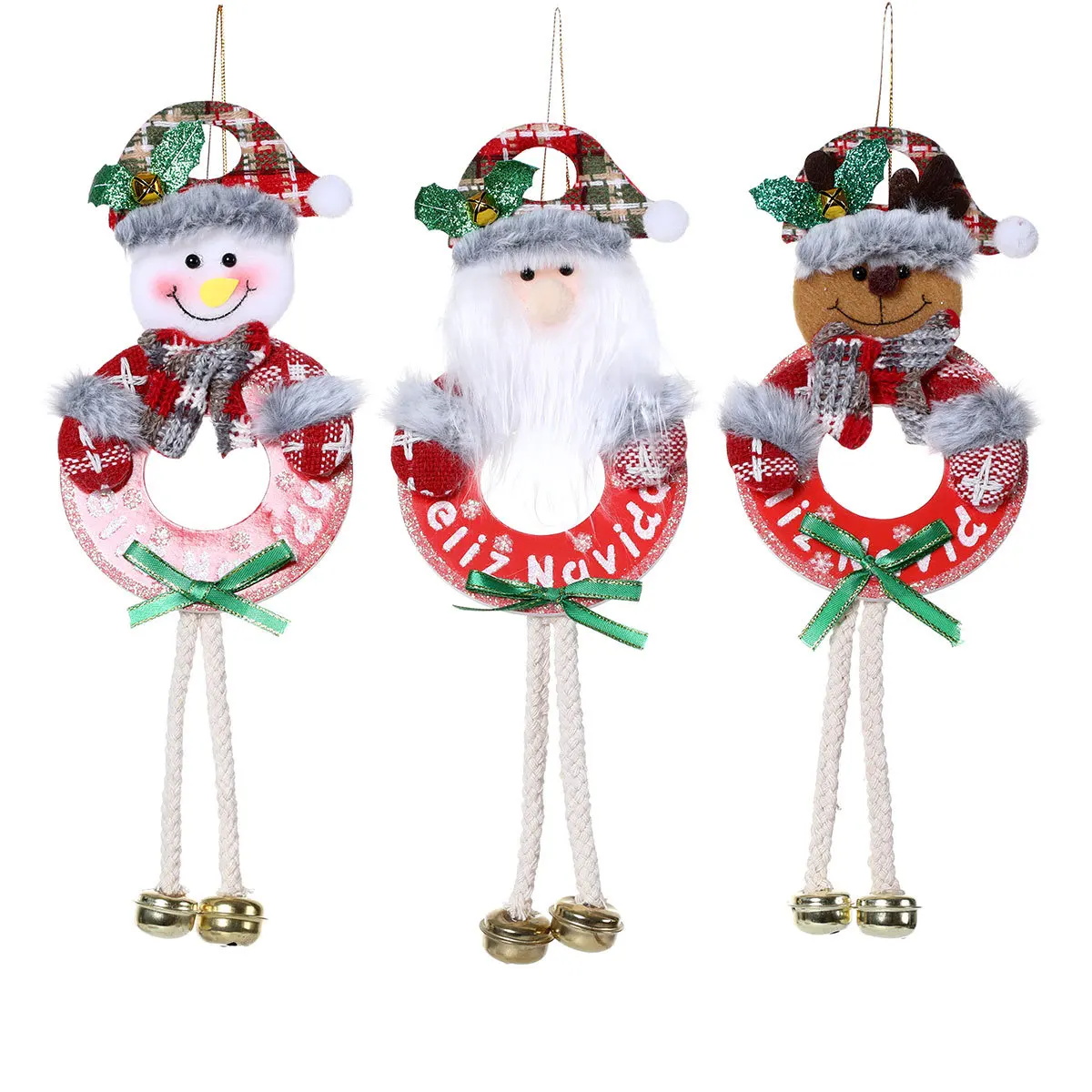New Christmas doll small pendant KT board with bells Christmas tree pendant Christmas decoration supplies small gifts