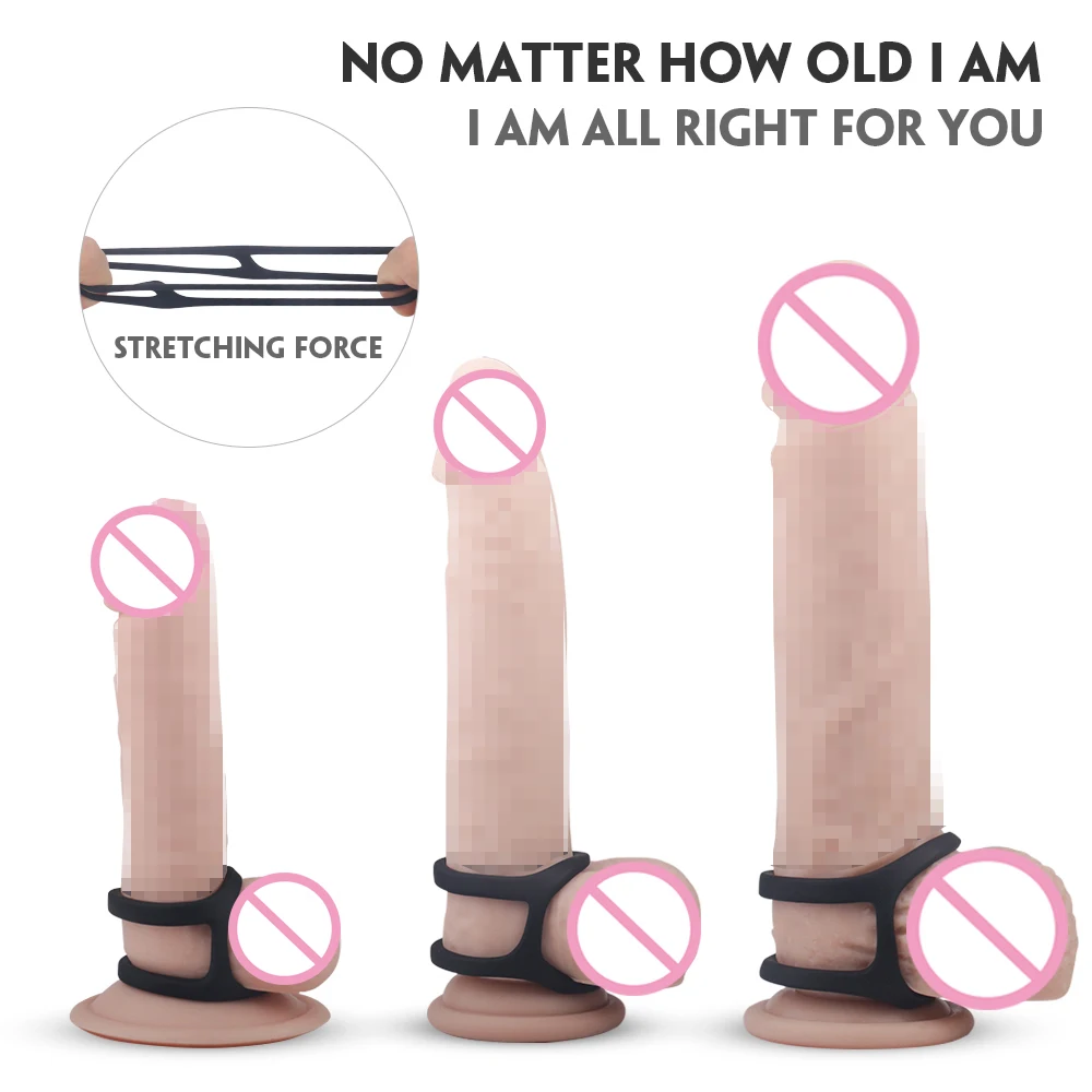 Sex Toy for Man and Woman Cock Ring Massager with Ball Hoop for Stronger Erection Penis Ring Silicone