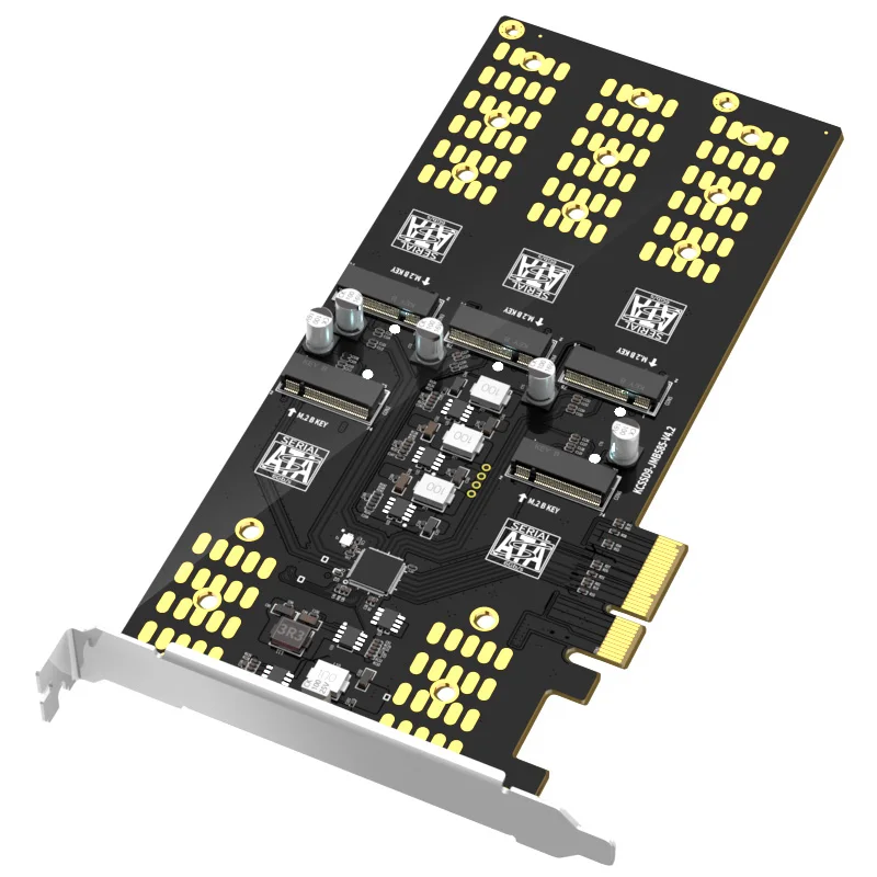 Плата расширения MAIWO PCIe x 4-5 SATA M.2 SSD с полным