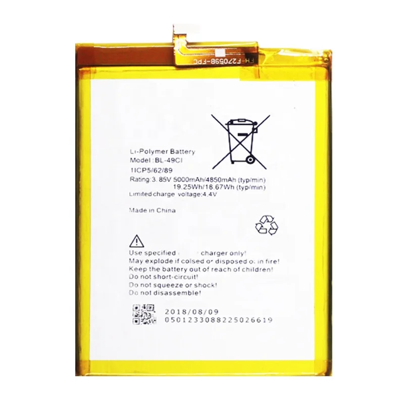 
New OEM China Factory Wholesale Batteries for itel P12 P11 BL-49CI 5000mAh 