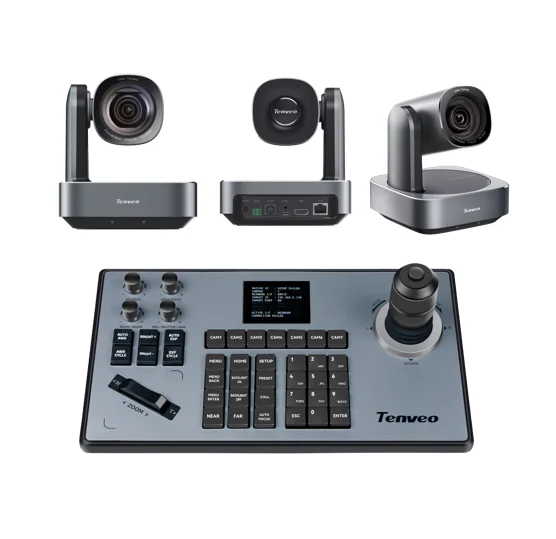 High Quality 12X Zoom 4K Live Streaming Camera and 4D Joystick NDI Conference PTZ Camera Controller