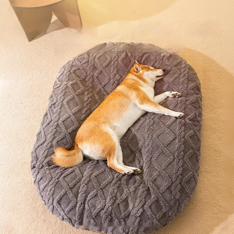 Soothing Warm Sleep Winter Plush New Round Pet Bed Padded Large Pet Bed