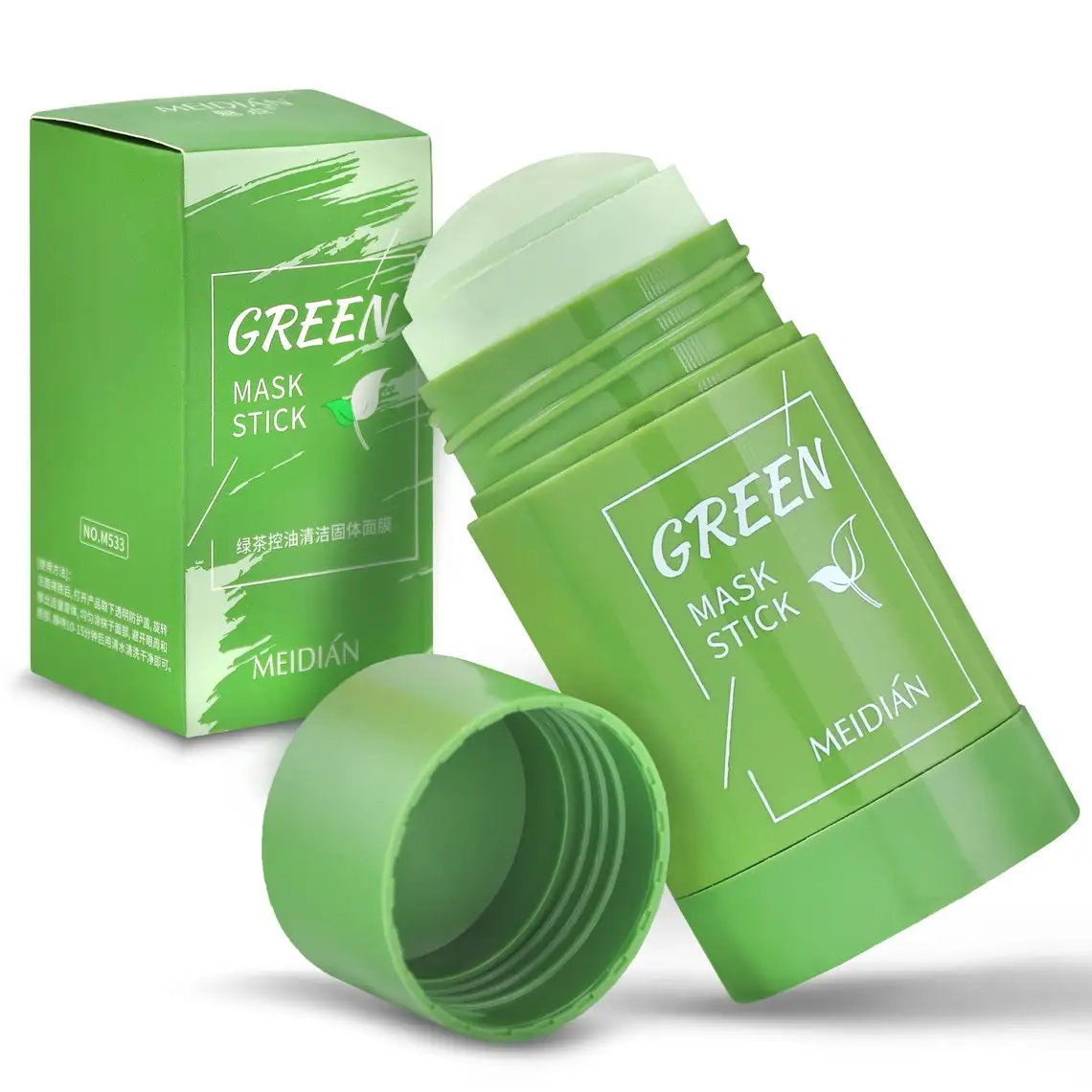 Meidian 2 Pack Nose Patch Green Tea Clay Cream Stick Facial Deep Purifying Blackhead Acne Remove Detox Toning Face Mud Mask