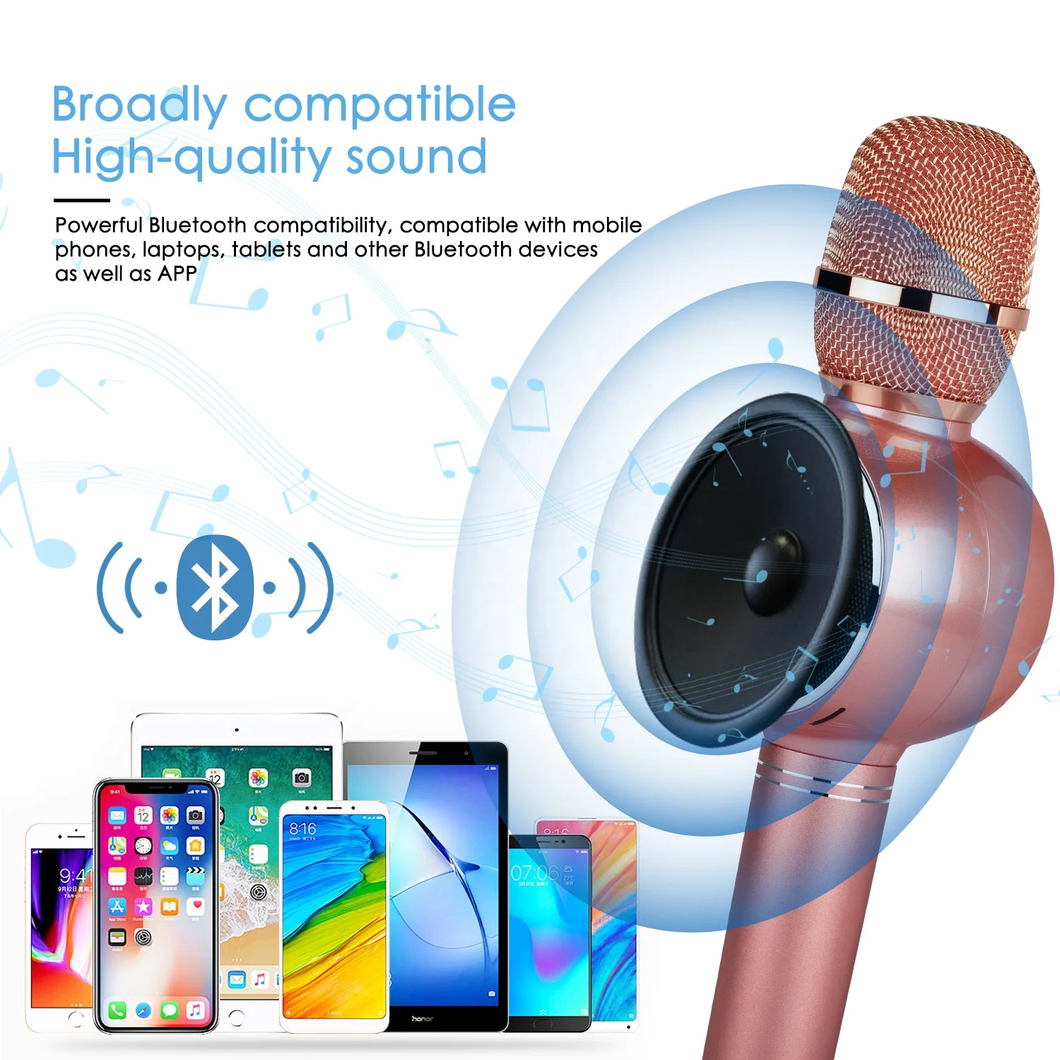 
Premium Wireless Microphone Hifi Surround Sound Quality Twice At One Go Strong Bass Vocal 