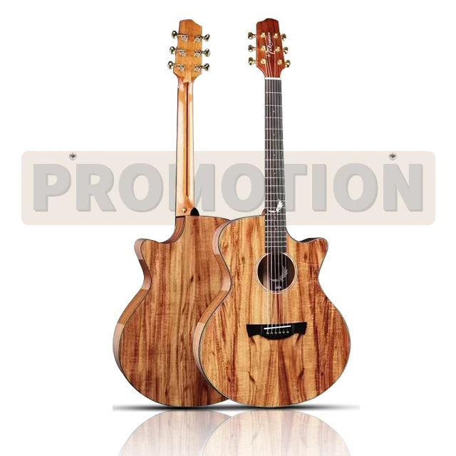 40Inch Folk Acoustic Guitar Wholesale Matte Solid Acacia Wood Guitars For Beginner