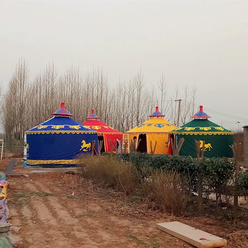 Baked lacquer mongolian yurt 4m white yurt ger tents