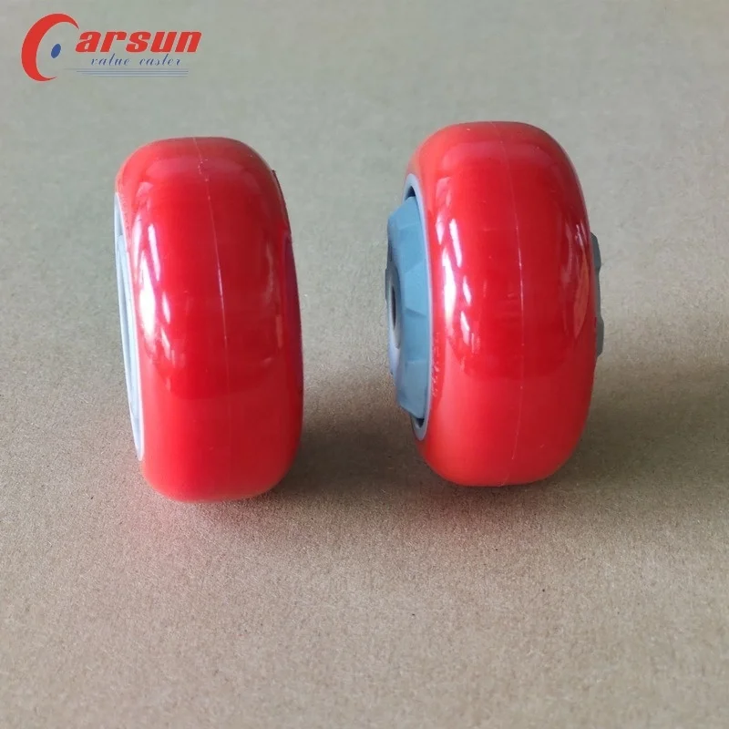 Medium Polyurethane wheel 3/4/5/6inch Red PU Wheel with Grey Anti Tangle Cover