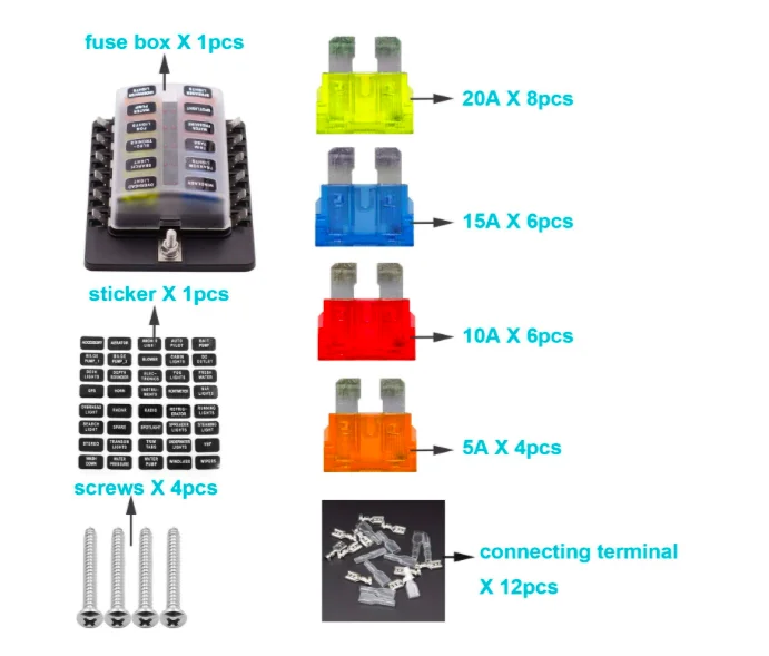 12 Way Fuse Box Blade Fuse Holder