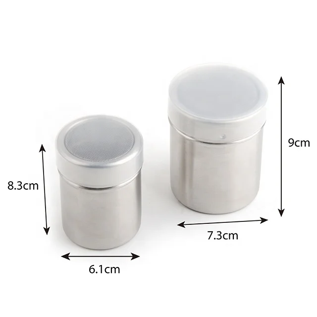Factory kitchen stainless steel sugar powder salt shaker spice jar salt pepper shaker