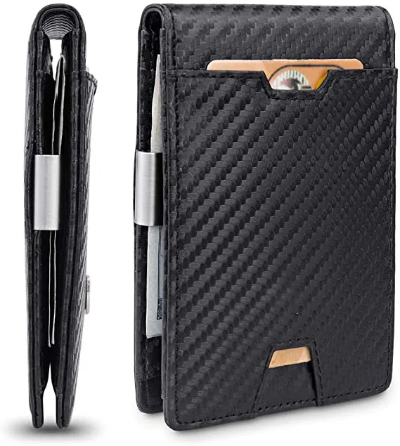 Mens Slim Wallet with Money Clip RFID Blocking Bifold Credit Card Holder for Men with Gift Box