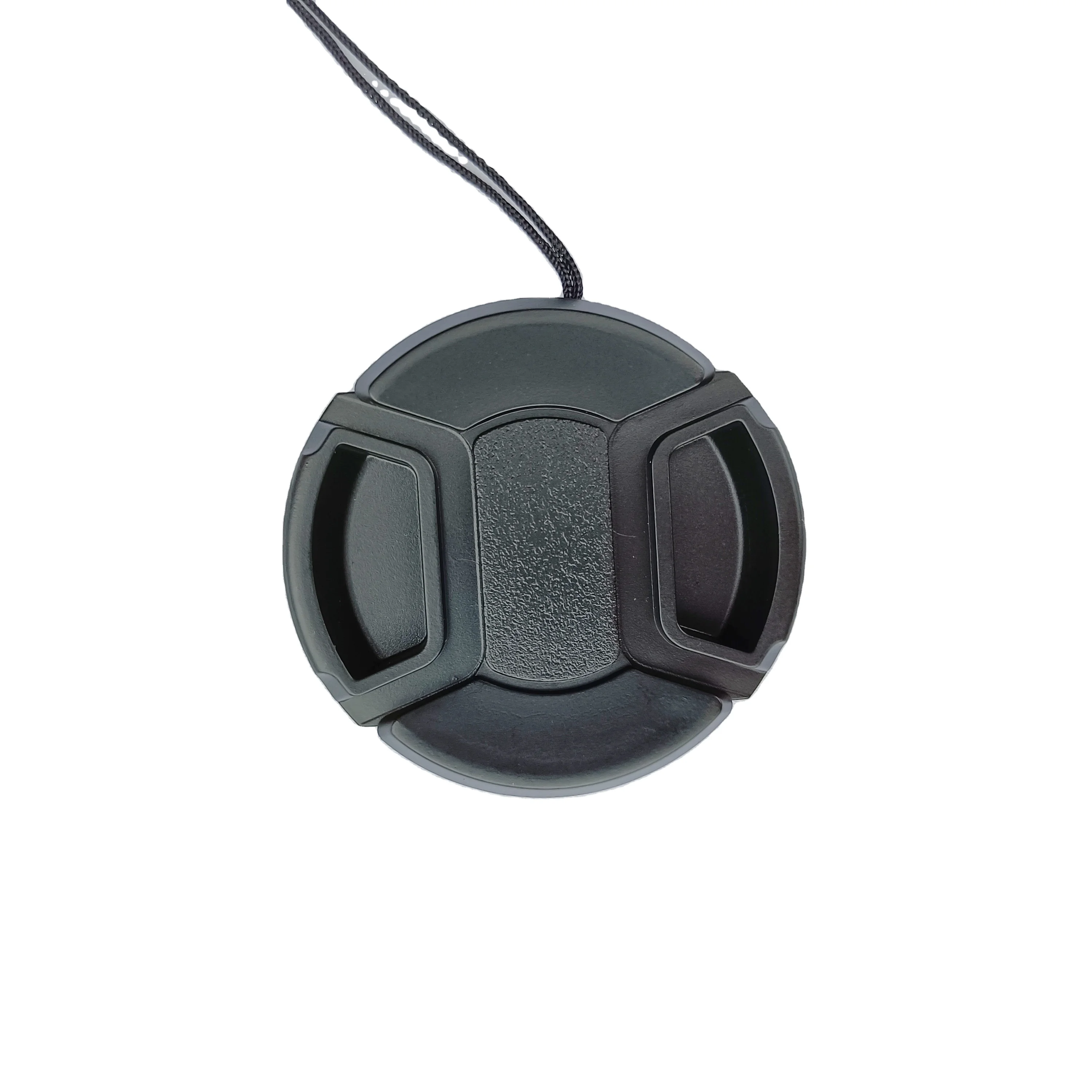 Manufacturer Middle Pinch Neutral Camera Lens Cap Black Color Protection Cover With Anti-lost Rope For many sizes