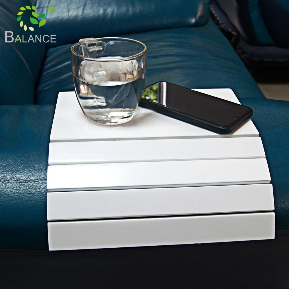 Couch Arm Table Tray Bamboo Sofa Arm Tray Table Foldable Sofa Armrest Tray for Food Drinks Armrest Table