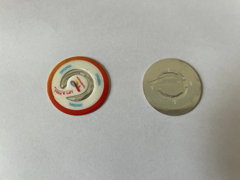 Induction bottle cap aluminum foil seal liner/wad sealed for your protection printed for PET/PE/PP capsule bottles