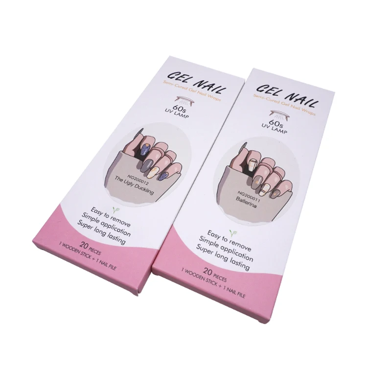 Salon Furniture Pedicure Label for Custom Beauty Nail Wrap False 3d Logo Sticker Empty Press on Nail Packaging