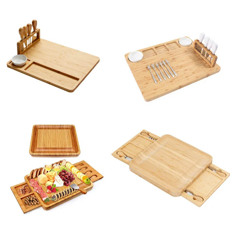 Cutting Board Square Durable Cheese Board Wood Charcuterie Board Set