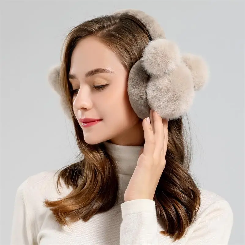 OEM Winter cartoon adult Mickey rides warm plush thick ears warm ear cover purple plush earmuff