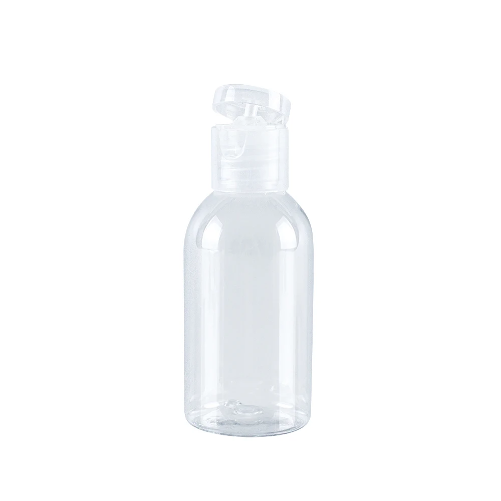 2 oz 4 oz 8 oz clear PET cylinder round glue squeeze empty cosmetic shampoo oil bottled with flip twist pump spray cap