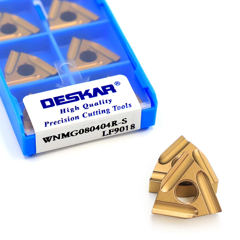 Deskar WNMG080404R-S WNMG080408R-S LF9018 карбидные вставки токарные инструменты резак токарный станок лезвие для стальная проволока из нержавеющей стали и чугуна