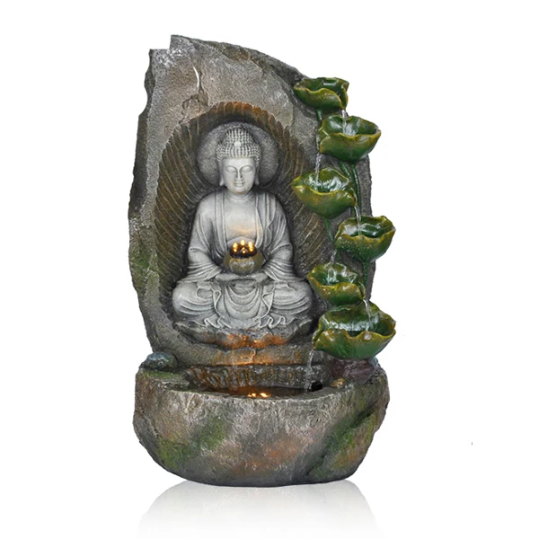
Indoor resin waterfall buddha home garden water fountain 