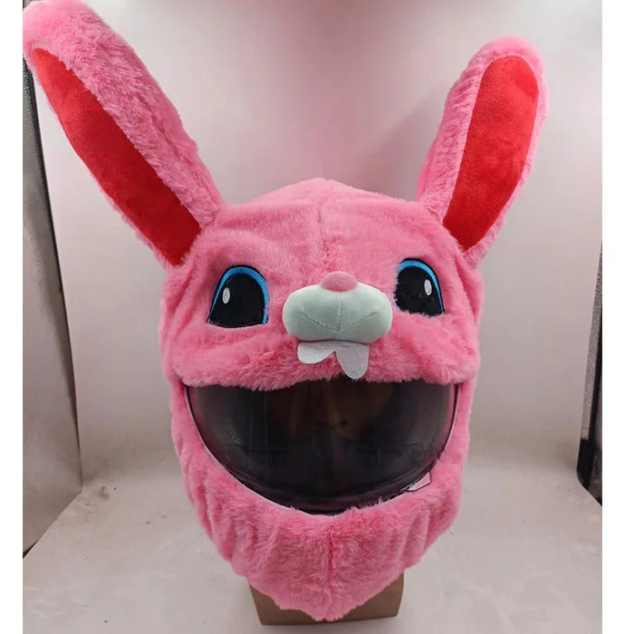new design cute bunny plush motorcycle helmet cover, fancy panda Fluffy plush motorcycle helmet socks/