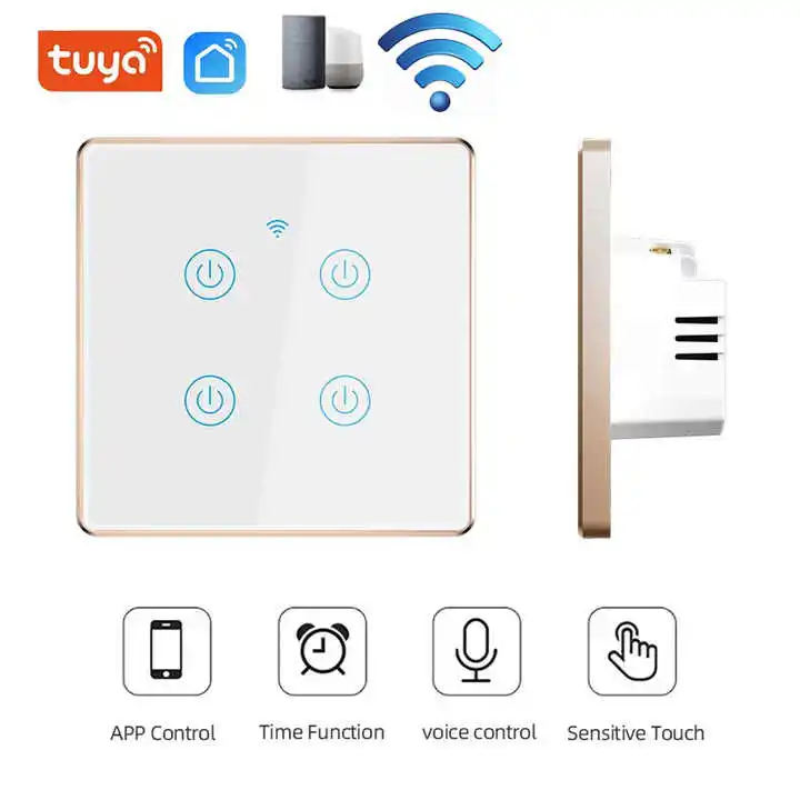 LangYeao EU UK 1/2/3/4 Gang mity Smart Switch высококачественный металлический каркас без нейтрального провода Голосовое управление Alexa для умного дома