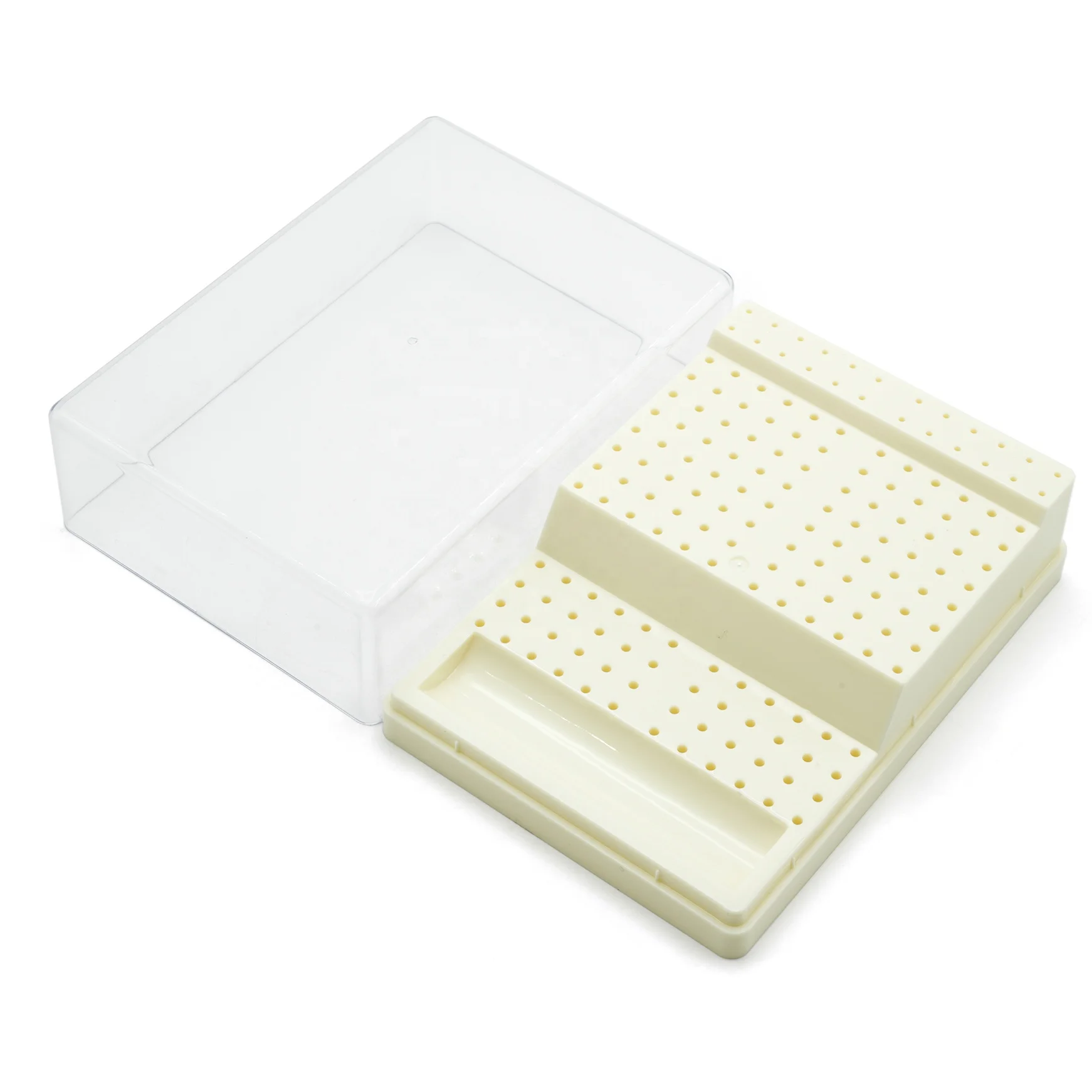 168 Holes Bur Holder Autoclave Sterilizer Case Disinfection Box Plastic Dental Burs Box Block Holder Dentistry Supplies