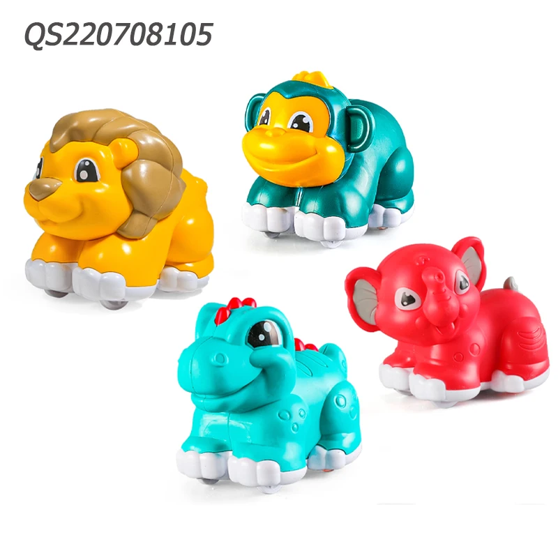 QS Low Price Kids Cartoon Military Series Inertial Car 4 Style Mixing Plastic Friction Vehicle Toys For Children Funny Gift