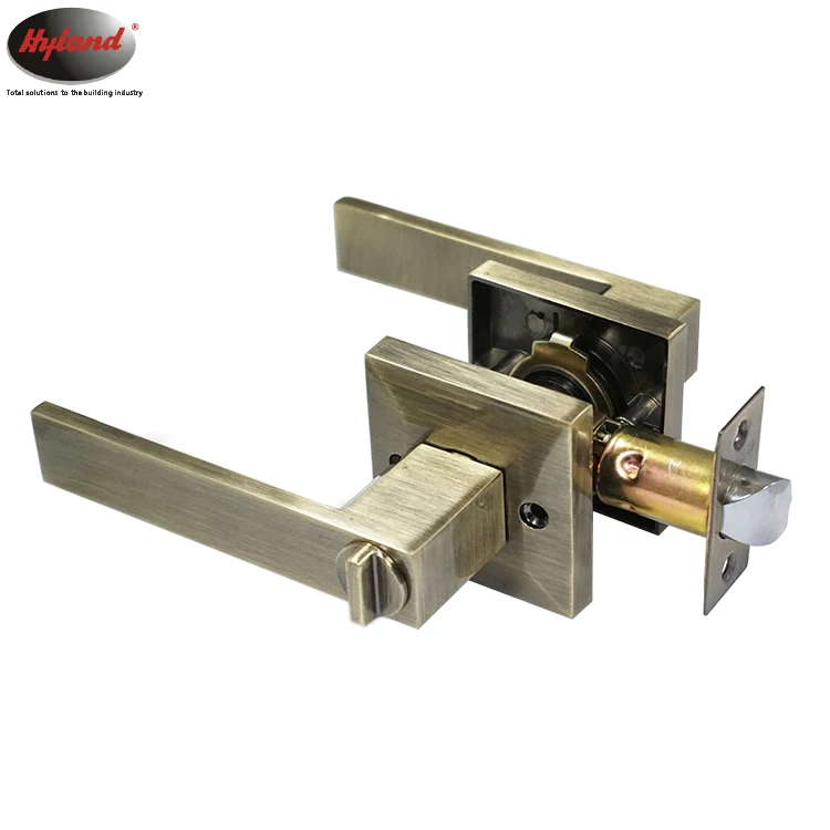 Hot sale  heavy duty tubular entrance door lock, Hyland OEM LH852 AB ET, Door handle lock Antique brass finish