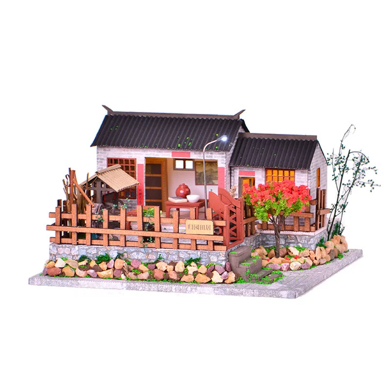 Креативный Ретро Китайский загородный двор diy cottage дом ручной работы в национальном стиле модель креативное украшение подарок