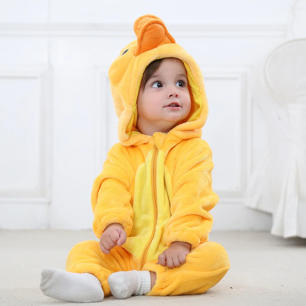 Kids Winter Clothes Newborn Jumpsuits Playsuits with hooded Tiger Costume Baby Onesies