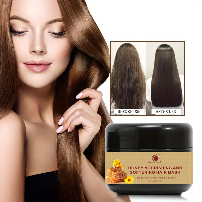Honey Nourishing Hair Mask Softening and Moisturizing Cream for Daily Home Care 50ml Hyaluronic Acid Smooth Hair Membrane