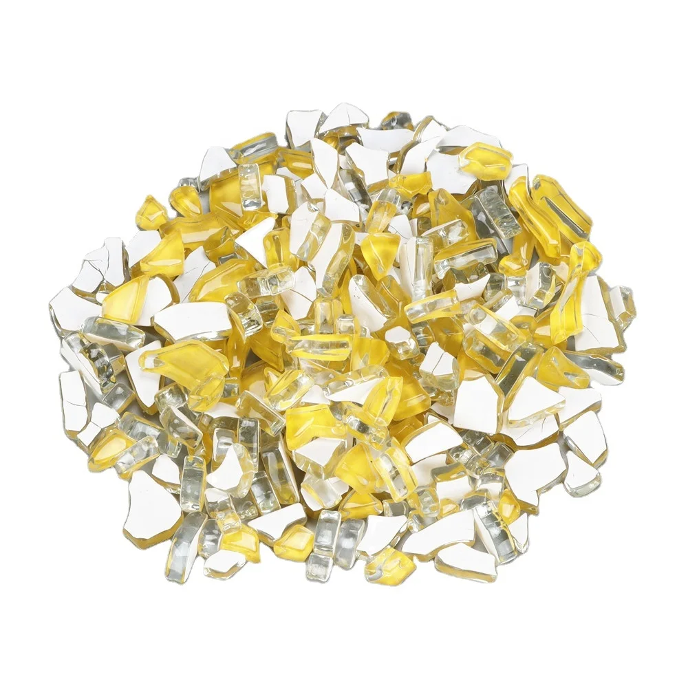 Irregular clear ice crackle mosaic handmade broken crystal clear glass mosaic tile