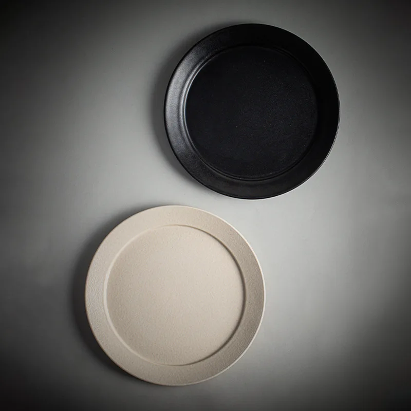 Classic White Ceramic Plate black matte porcelain dishes oven safe plate with low price online sale in India