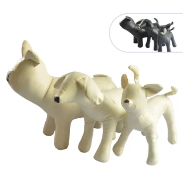 Stock PU Leather Dog Mannequins Standing Position Dog Models Toys Pet Animal Shop Display Mannequin