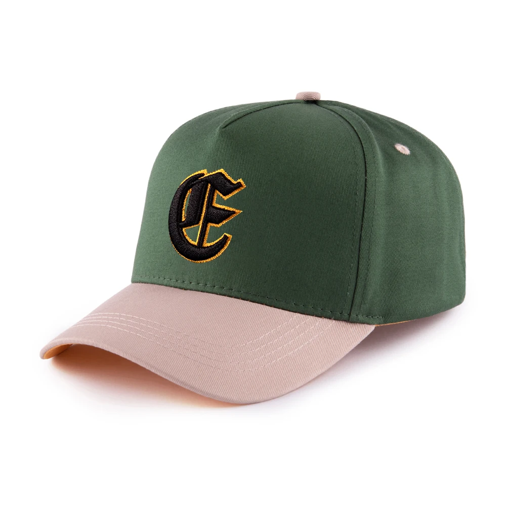 Unisex outdoor custom color contrast design curved brim hat high quality two-tone 3d puff embroidered logo baseball caps hats