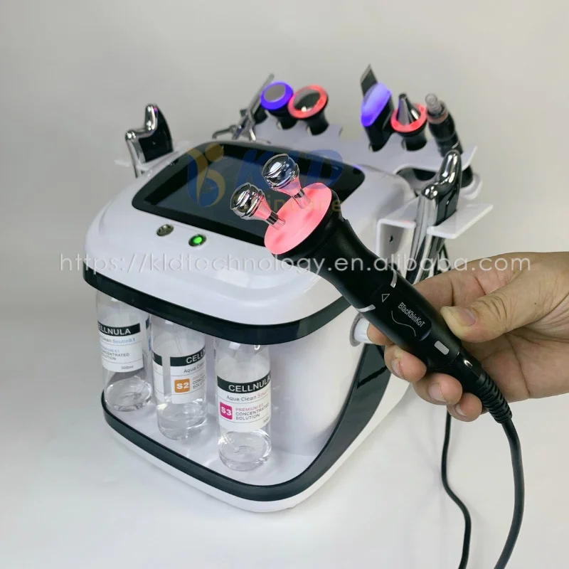 Black Pearl 8 IN 1 Hydra Aqua Facial Bubble Skin Glowing Oxygen Jet RF Lift Portable Anti aging Aesthetic Device