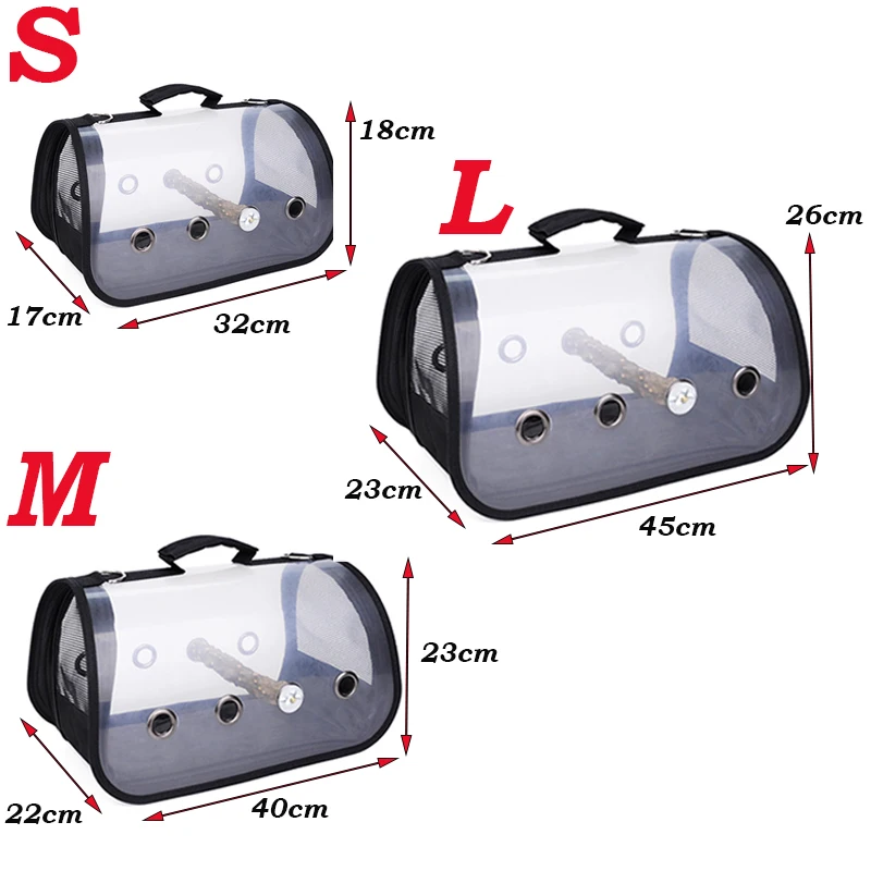 Portable clear bird carrier breathable bird travel bag parrot carrier backpack
