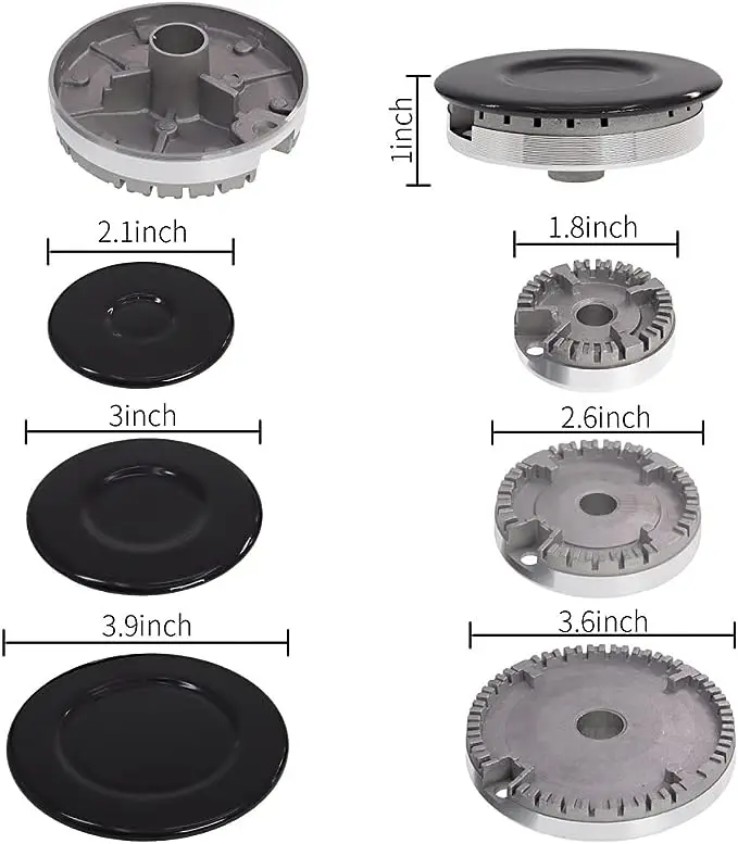 Gas Stove Burner Covers Cooker Hat Set Oven Gas Stoves Hob Burner Crown Flame Cover for Kitchen  Metal Stove Burner Cover(3
