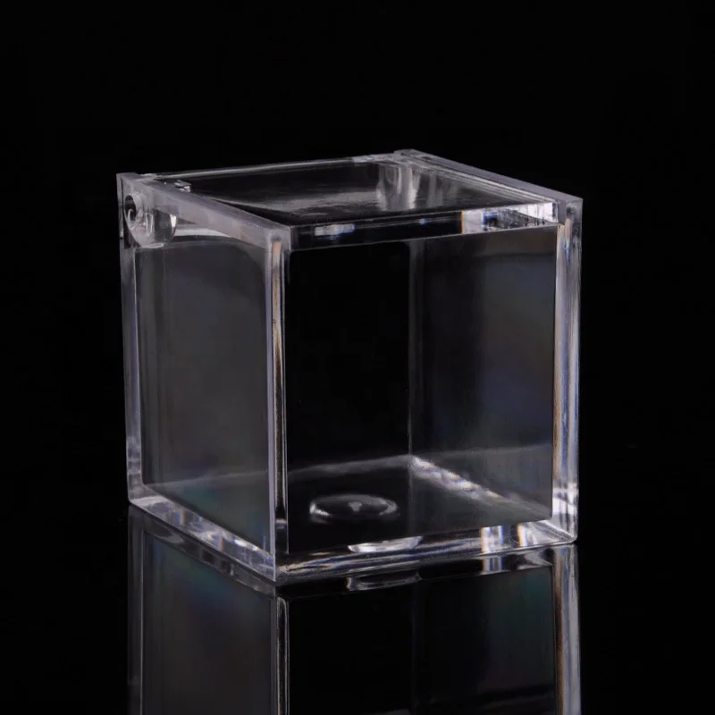 4.5cm/6cm/8 cm /10cm Square Clear Plastic Acrylic Chocolate Box Package Storage Box Hot sale products Flip box