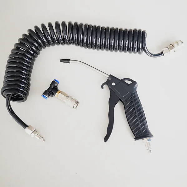 heavy duty air compressor tool cleaning black POM plastic pneumatic dust blowing blower gun with 5 Meters PU hose