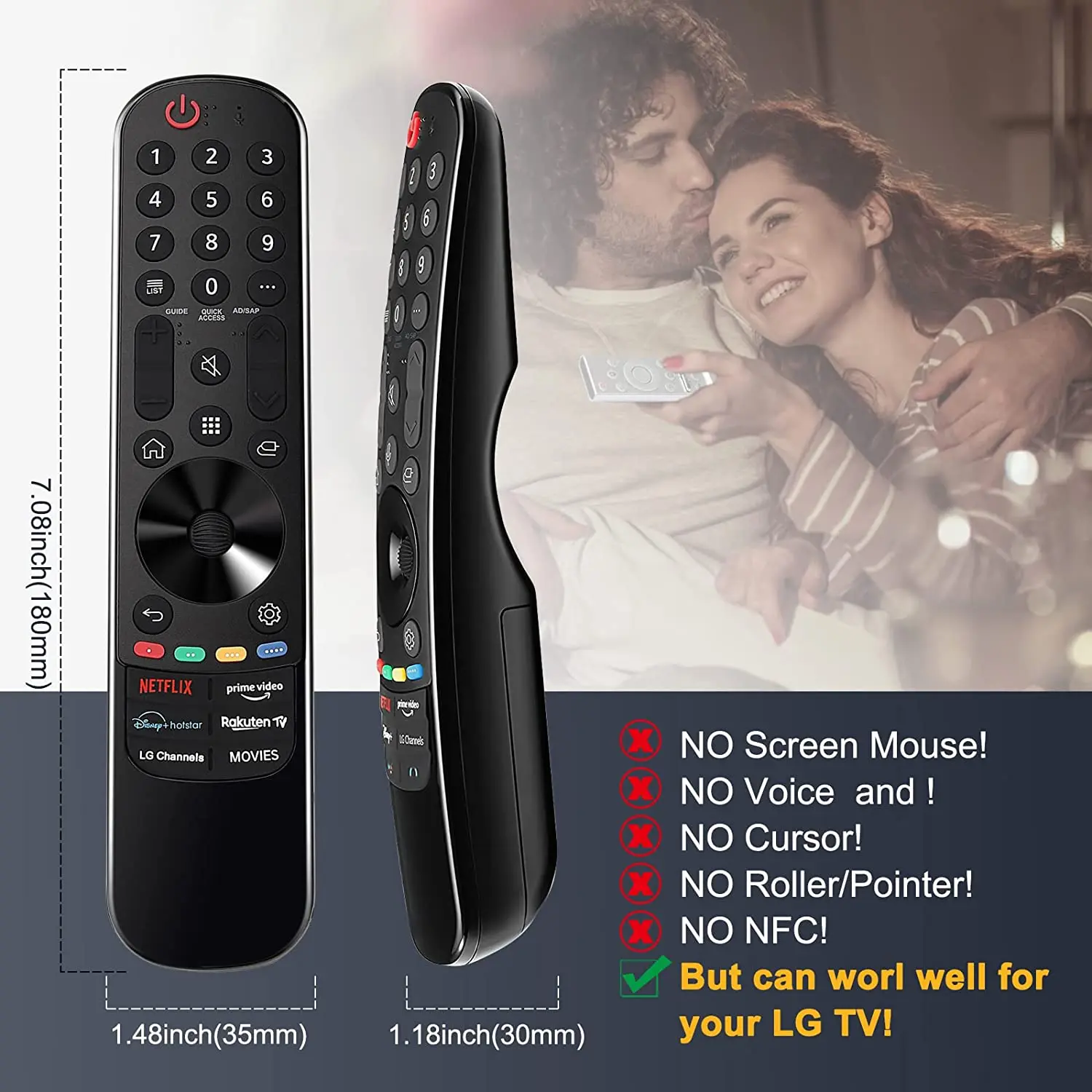 AN-MR21GA Infrared Replacement Replaced Magic Remote Control fit for LG OLED TV No Voice No Mouse
