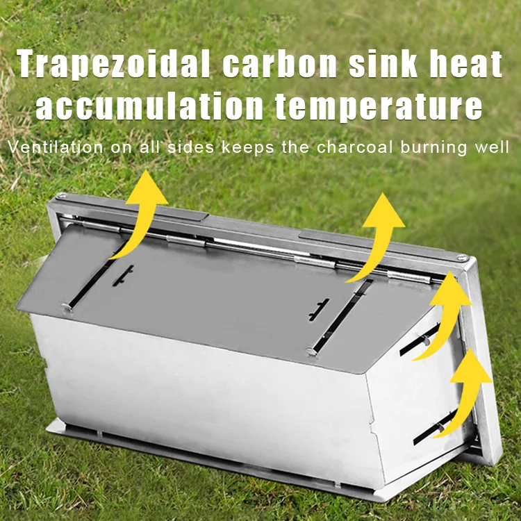 Commercial Quality Portable Charcoal Grills Multiple Size Hibachi BBQ Lamb Skewer Folded Camping Barbecue Grill for Picnic