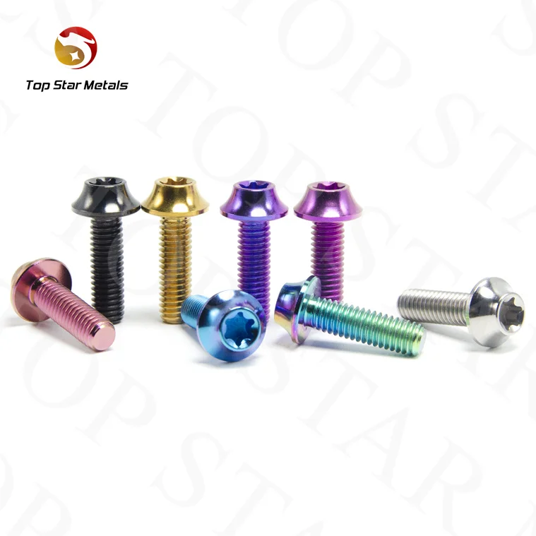 TITST M6 X 12 15 20 25 & M5 X 12 15 20 25mm Button Torx Head titanium Bolt Screw for Bicycle Motorcycle Part